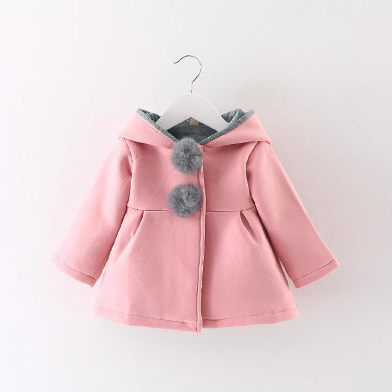 Newborn Girls Coat Autumn Spring Jacket Rabbit long Ear Hoodies Cotton Outerwear Children Clothes