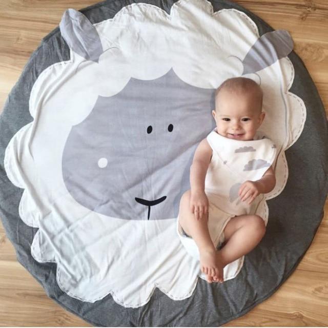 Modern Luxury Animal Carpet For Baby Play Mats Wewborn Infant Soft Sleeping Mat Cotton Rabbit Lion Raccoon Swan Pegasus Koala Cat Bear Carpet For Kids