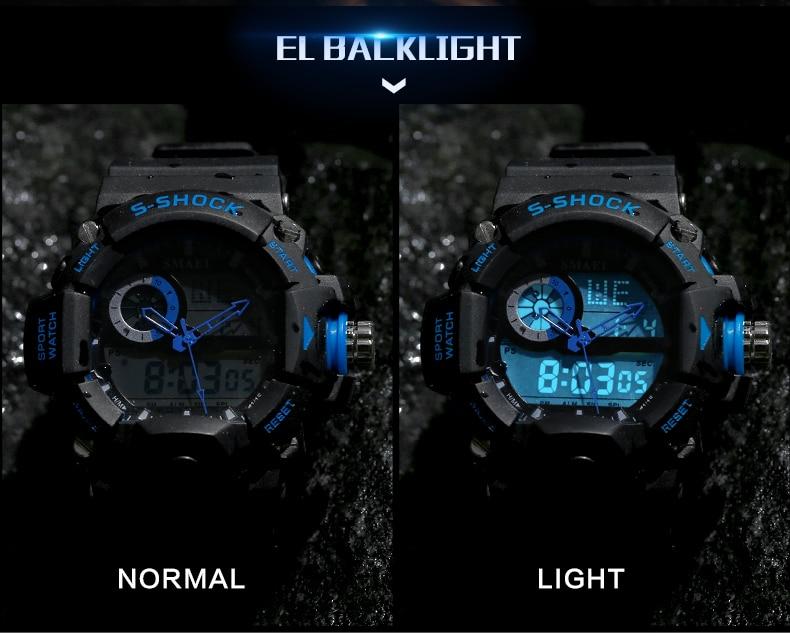 Sport Famous Watch for Men Military Army Watch With Led Digital Display Analog Shock and Alarm clock and Night Mode