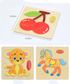 Wooden 3D Stevvex Modern Interesting Baby Learning Puzzles for Children Cartoon Animal Fruit Puzzles Intelligence Kids Children Educational Toy