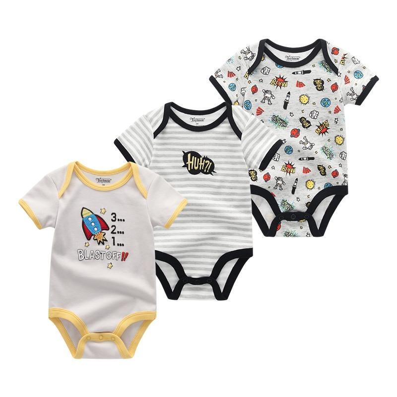 Modern 3PCS Baby Girl And Boy Newborn Boy Short Sleeve Baby Romper Jumpsuit Set For Boys and Girls