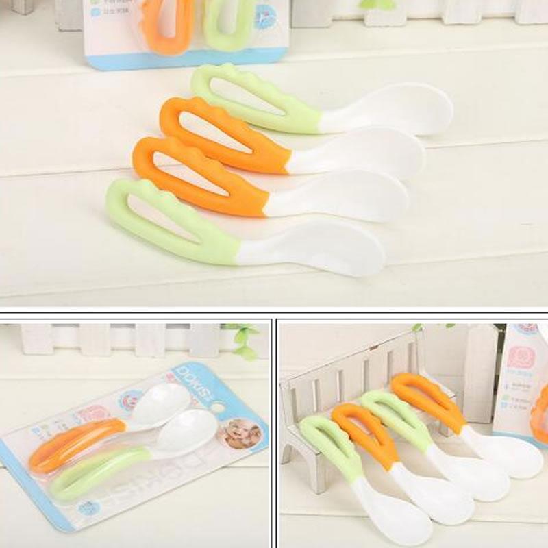 Baby Food Supplement Feeding Spoon Children's Products Curved Handle Easy To Grasp Children Tableware Baby Diet Training Spoon for eating