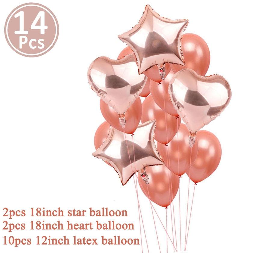 Birthday Balloons Foil Number Ballon Banner Party Decorations  Rose Gold