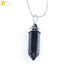 Real Raw Pink Purple Gem Crystal Necklace Hexagonal Bullet Natural Stone Necklace Pendant Women Jewelry