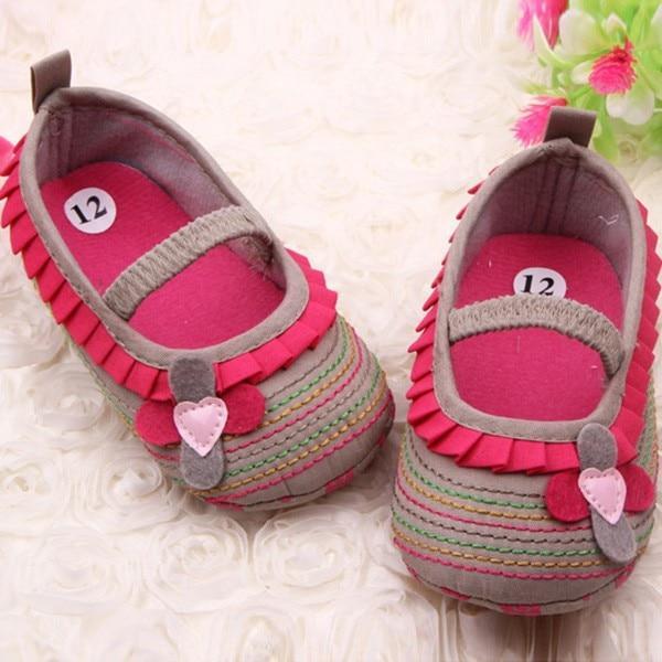 Baby Shoes Flower Ruffled First Walkers Toddler Soft Sole Patchwork Kids Comfortable Pre Walkers Shoe