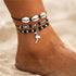 Bohemian Starfish Stone Anklets Set For Women Handmade Wave Anklet Bracelet on Leg Jewelry