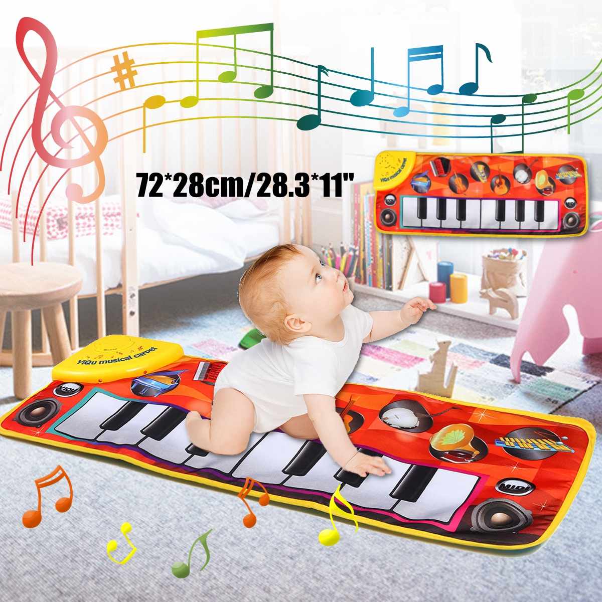 Kids Baby Early Education Music Piano Keyboard Carpet Musical Mat Touch Play Safety Learn Singing Toy For Kids