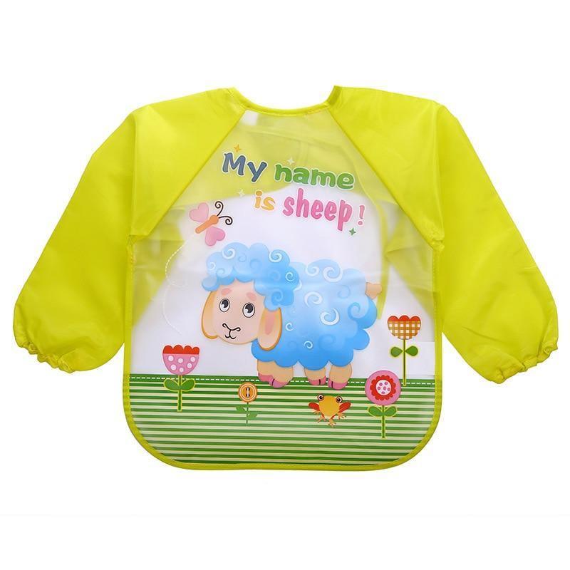 Waterproof Long Sleeve Girl Bibs Kids Burp Cloth Feeding Bib with Pocket Bib For Kids