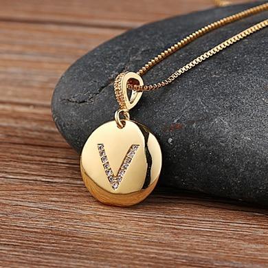 Women Girls Initial Gold Letter A - Z  Necklace Luxury Jewelry Perfect Gift Cool Style For Girls