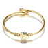 New Fashion Elegant Girls Gold Color Luxury Stainless Steel Heart Bracelet Bangle With Letter Fashion For Woman