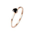 Single Fine Ring Titanium Steel Material Inlaid Transparent Black Fashion Trendy Ring for Women Jewelry Gift