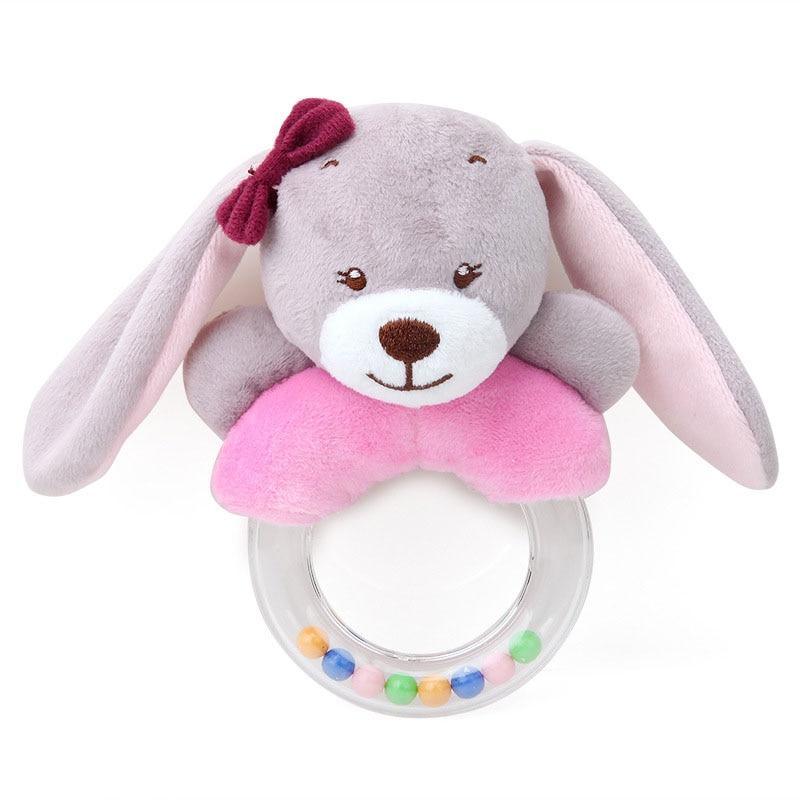 Modern Luxury Baby Rattle Toys Rabbit Plush Baby Cartoon Bed Toys for Newborn Educational Toy Rabbit Bear Hand Bells For Kids and Baby