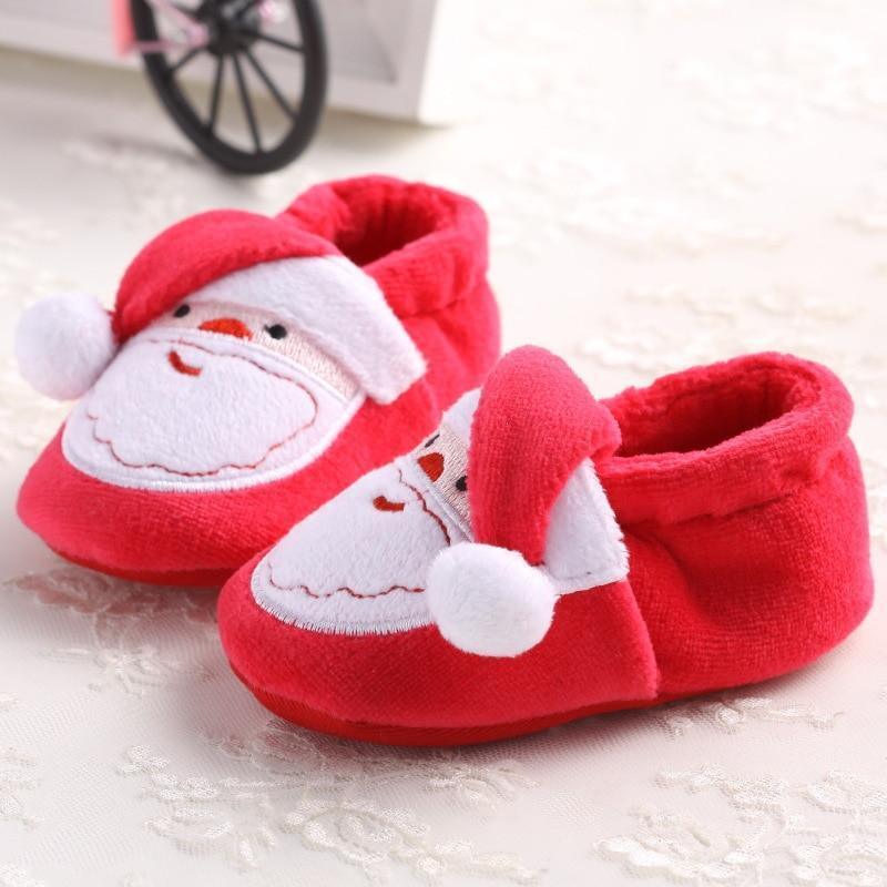 Unisex Baby Shoes Baby Boys Girls Winter Warm Santa Claus First Walkers Cute Christmas Baby Boots