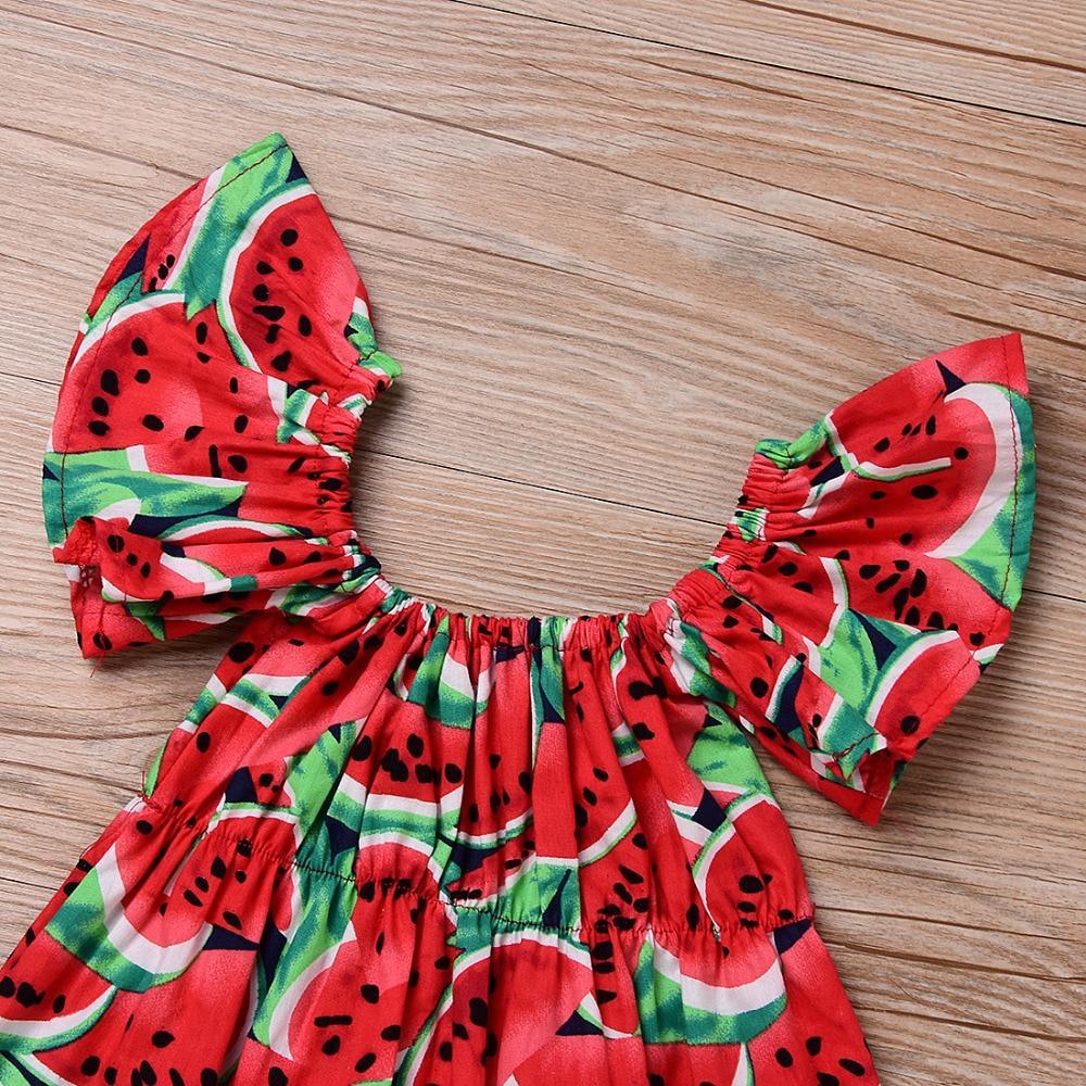 Newborn Baby Girls Watermelon Printed Sleeveless Bodysuit Sunset Jumpsuit Casual Clothes for Girls