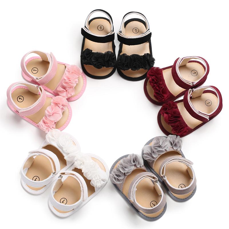 Princess Cute Baby Girls Newborn Infant Floral Sandals Soft Crib Walkers Breathable Shoes Best Baby Gift