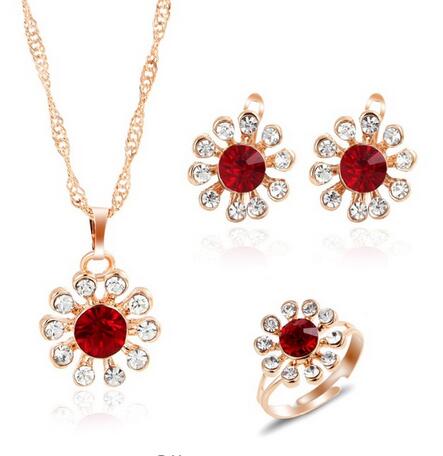 Amazing Jewelry Sets Cultural African Bridal Gold Color Necklace Earrings Ring Wedding Crystal Women Fashion Jewelry Set