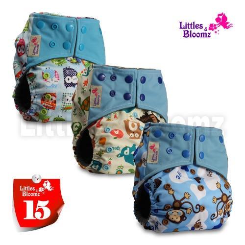 Modern Luxury Printed Washable Real Cloth Pocket Nappy,3 nappies/diapers Set For Girls and Boys Baby In Elegant Style