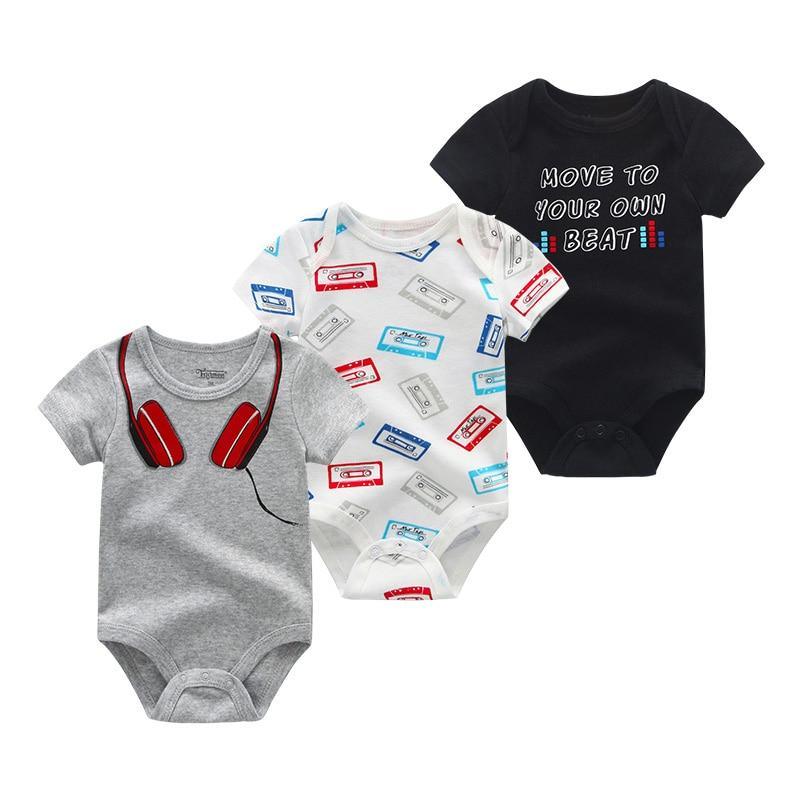 Modern 3PCS Baby Girl And Boy Newborn Boy Short Sleeve Baby Romper Jumpsuit Set For Boys and Girls