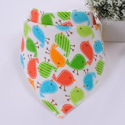 Cute Breathable Bibs Baby Feeding Cartoon Printing Super Absorbent Triangle Scarf Bib Cotton For Newborn Infant Girls And Boys