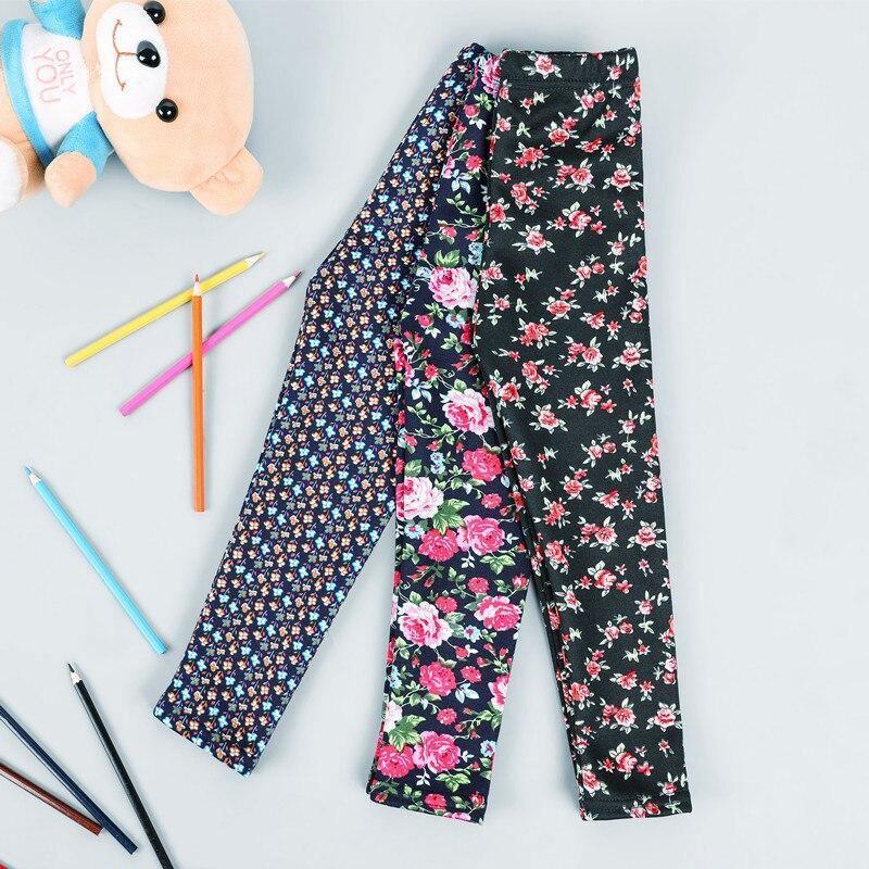 Baby Girls Leggings Thick Warm Dot Pants Kid Girl Leopard Plus Pants Children Vintage Flowers Trousers For Girls Kids