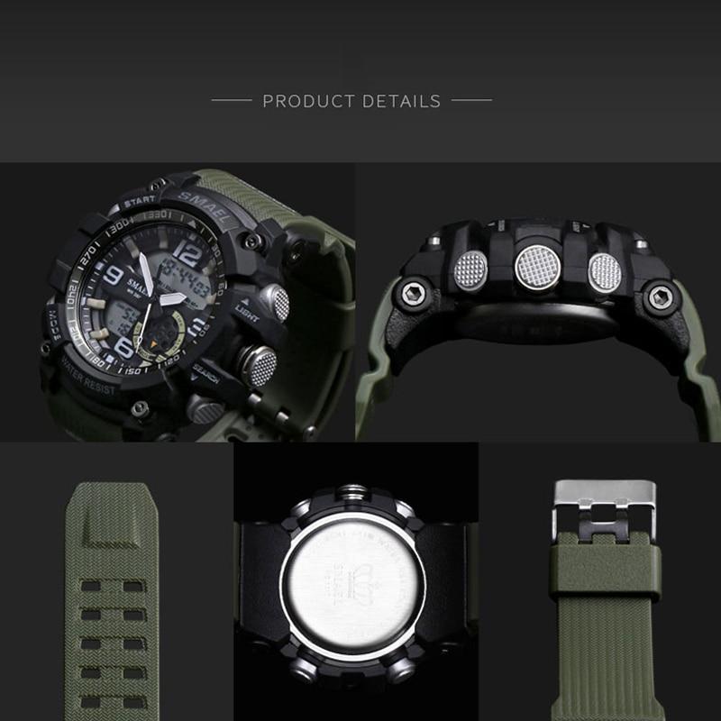 NEW Sport Analog-Digital Watch For Men and Woman  Waterresistant 50M Professional Waterproof Quartz Large Dial Military Wristwatches  With Night Mode