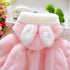 Winter Baby Girls Fur Warm with Cute Rabbit Ears Cloak Coat In Elegant Modern Style For Baby Girls