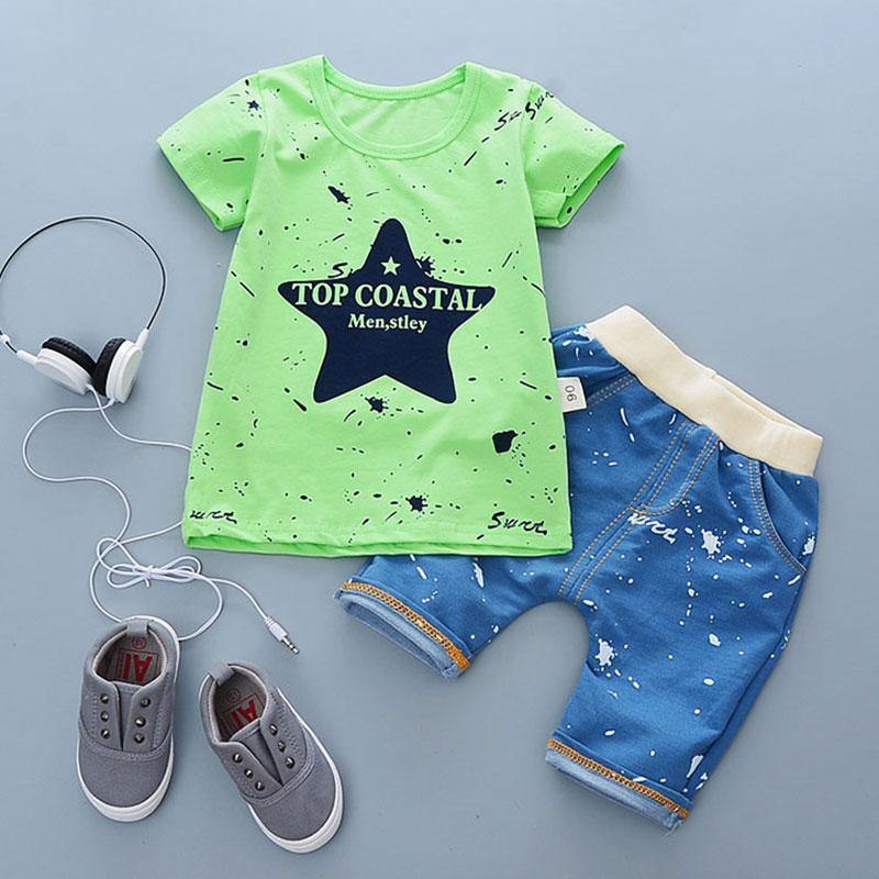 Fashion T shirt and Shorts Set Cartoon Cotton Summer Clothing for Newborn Baby Boy Infant Fashion Outerwear Clothes