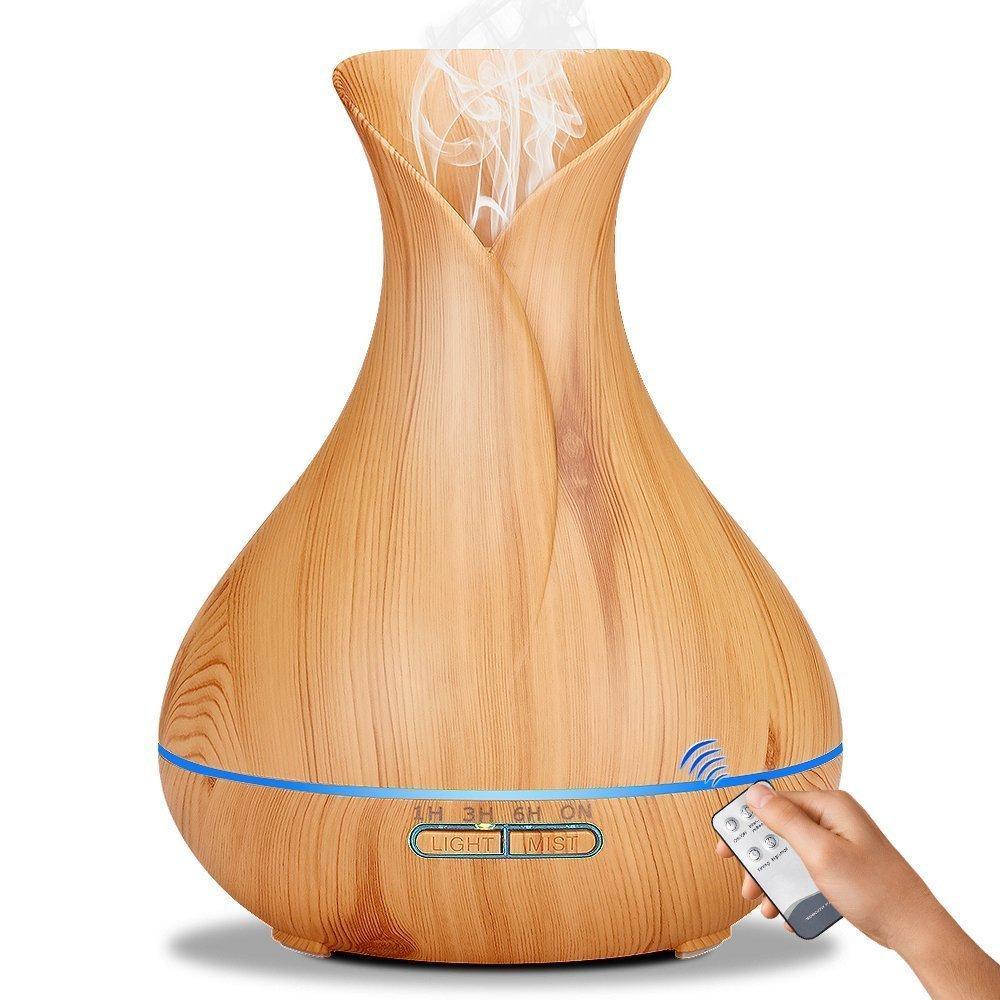 500ML Essential Oil Diffuser Waterless Auto Off,Seven Color Ultrasonic Aromatherapy Humidifier with Adjustable Mist Model,Diffuser for Bedroom Bathroom Home Office spa Yoga