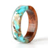 Handmade Elegant Romantic Dried Colorful Real Flower Wood Resin Epoxy Ring Gold Foil Inside Ring for Women