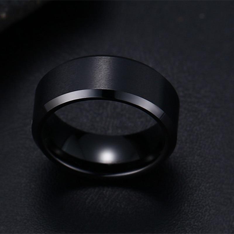 Luxury Modern ELegant Metalic Fashion Charm Jewelry Stainless Steel Black Rings For Men and Women