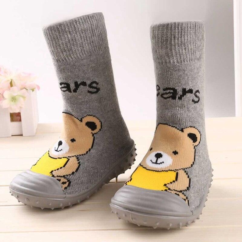 Newborn Baby Boys/Girls Socks With Anti-Slip Soft Rubber Soled Outdoor Foot Socks Animal Carton Floor Booties Socks For Kids