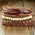 Braided Wrap Leather Bracelets for Men and Women Vintage Wooden Beads  Tribal Wristbands Bracelet Perfect Gift For Man Jewelry