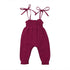 Baby Summer Clothes Sleeveless Strap Pants Solid Overalls Cotton Outfits Jumpsuits/ Romper for Girls