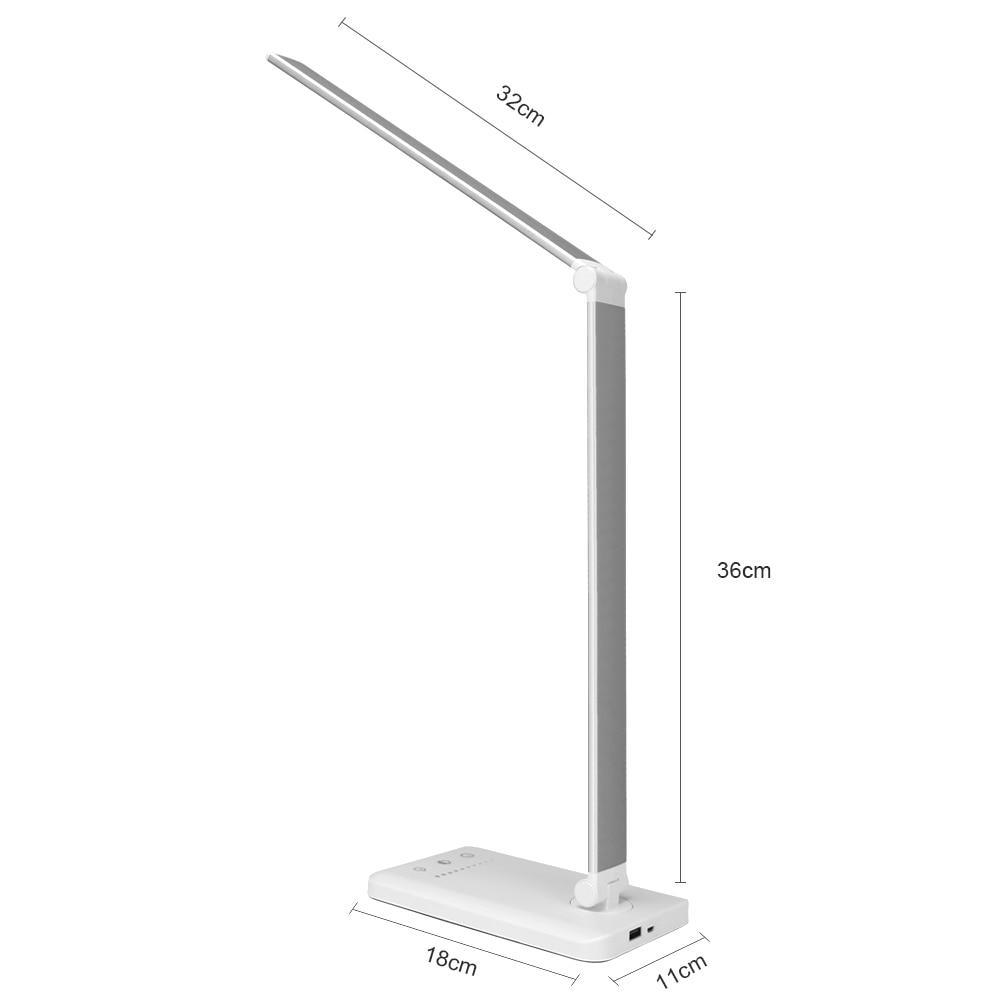 STEVVEX Dimmable Desk Reading Light Foldable Rotatable Touch Switch LED Table Lamp DC USB Charging Port Timing Desk Lamp For Kids Room