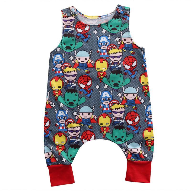 Newborn Baby Boy Romper Cartoon Heros Pattern Jumpsuit Summer Clothes Outfits For Girls and Boys