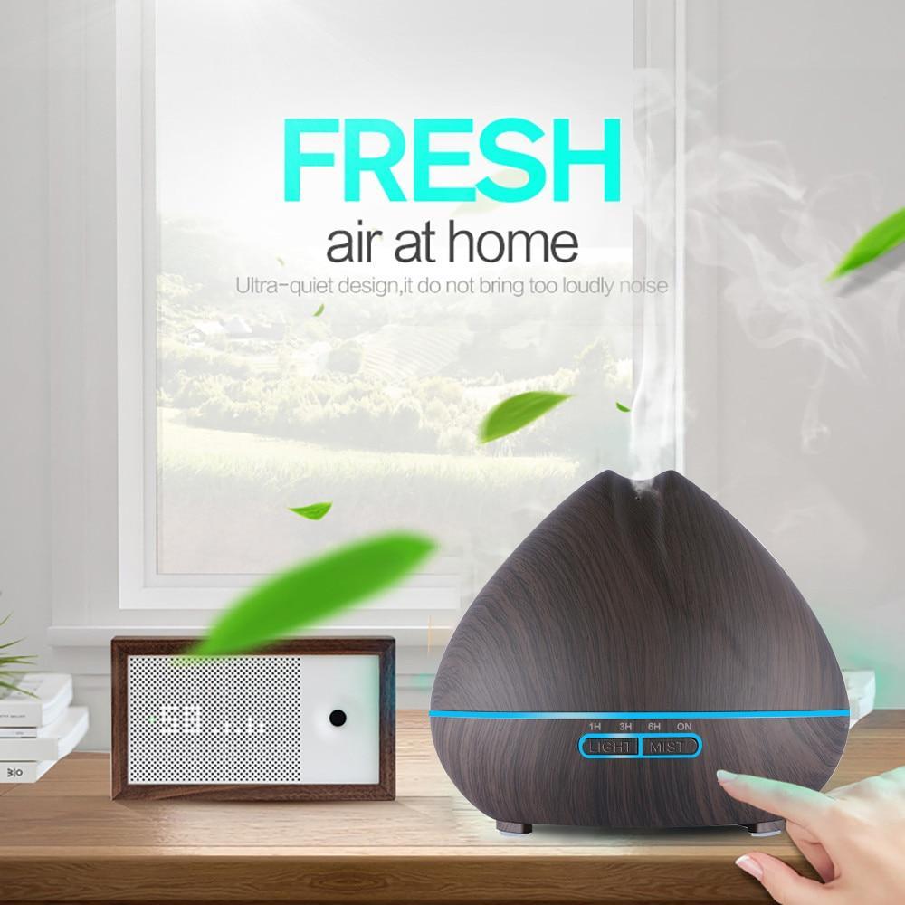 NEW TREND 500ml Remote Control Air Aroma Ultrasonic Humidifier With Color LED Lights Electric Aromatherapy Essential Oil Diffuser with 7 Color LED Lights Waterless Auto-Off,for Office Home Bedroom and Living Rome Great Night Lamp