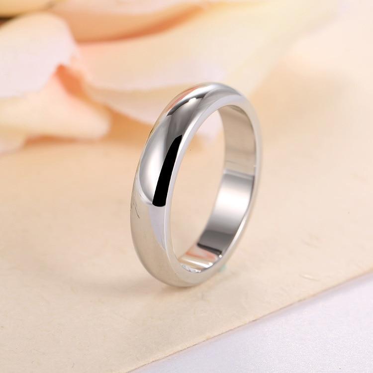 High Quality 4mm Wholesale Simple Ring Fashion Rose Gold Ring Men's and Women's Exclusive Couple Wedding Ring