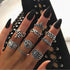 Luxury Modern Elegant 925 Stain Steal Rings Jewelry Set for Women In Punk Elephant Flowe Style