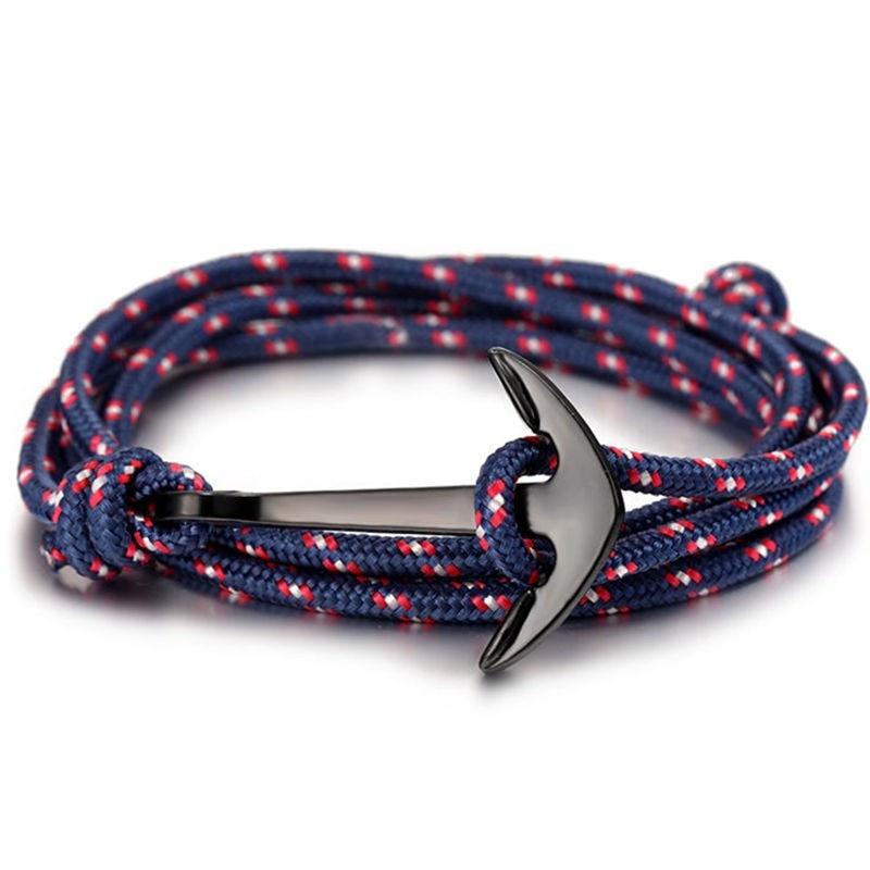 Style Nylon Rope Chain And Link Anchor Bracelets Popular Jewelry Anchor Bracelets For Women and Men