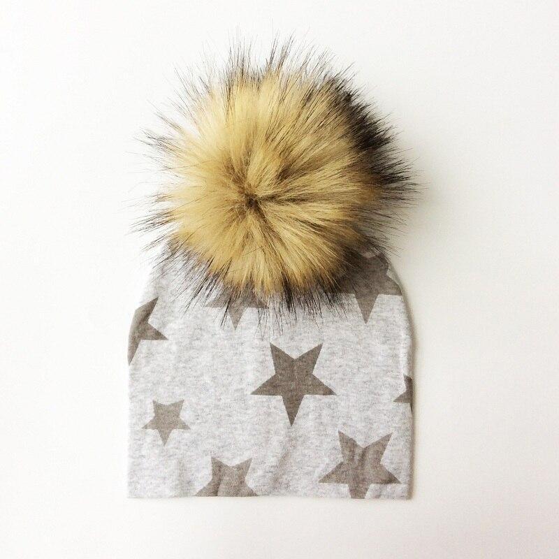 Luxury Modern Baby Hat Cotton Printing Hat With Pompon For Girls Autumn Winter Boys Caps Children Bonnet For Kids