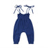 Baby Summer Clothes Sleeveless Strap Pants Solid Overalls Cotton Outfits Jumpsuits/ Romper for Girls