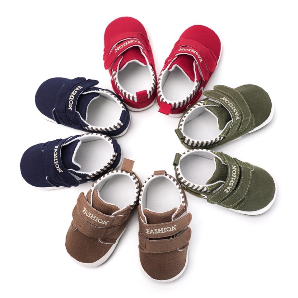 First Walkers Infant Babies Shoes Sole Soft Canvas Solid Footwear For Newborns Toddler Classic Style Sneakers