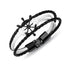 Black Leather Charm Bracelets Elegant For Men Couple Hope Rudder Bracelets Bangles For Men Women Femme Homme Fashion Jewelry Gift