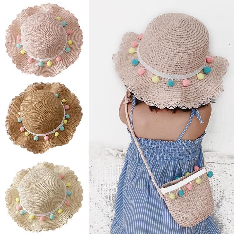 Luxury Baby Lady Girl Summer Straw Sun Handmade Beach Hat In elegant Modern Deign For Kids