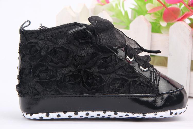 Baby Girl PU Leather Shoes Non-slip Lace Floral Embroidered Soft Shoes Toddler Kids Shoes