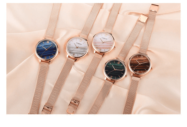 Luxury Set Watch Women Rose Gold Water Drill Bracelet Watch Jewelry Ladies Female Hour Casual Quartz Wristwatches For Women and Girls