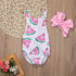 Baby Girls Romper Jumpsuit Headband Watermelon Printed Outfits Sun suit Set New 0-24M In Modern Design