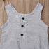 Newborn Baby Girl Boy Clothes Cotton Linen Sleeveless Button Bodysuit Outfits Set Jumpsuit Romper