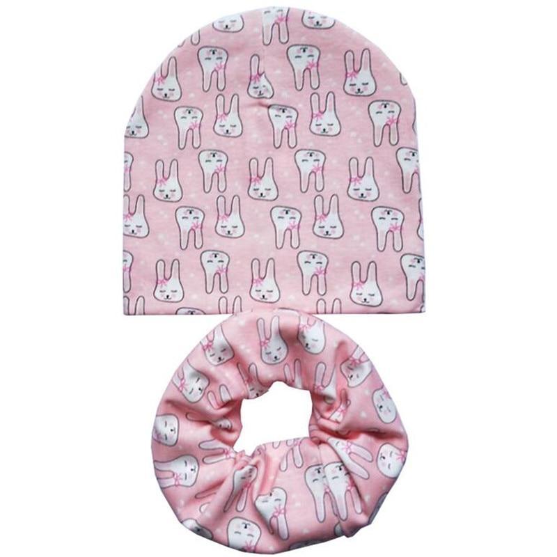 Modern Cartoon Cotton Baby Hat Winter Baby Girls Hat Newborn Boys Hats Kids Cap Scarf Set Children Beanies For Kids With Scarf