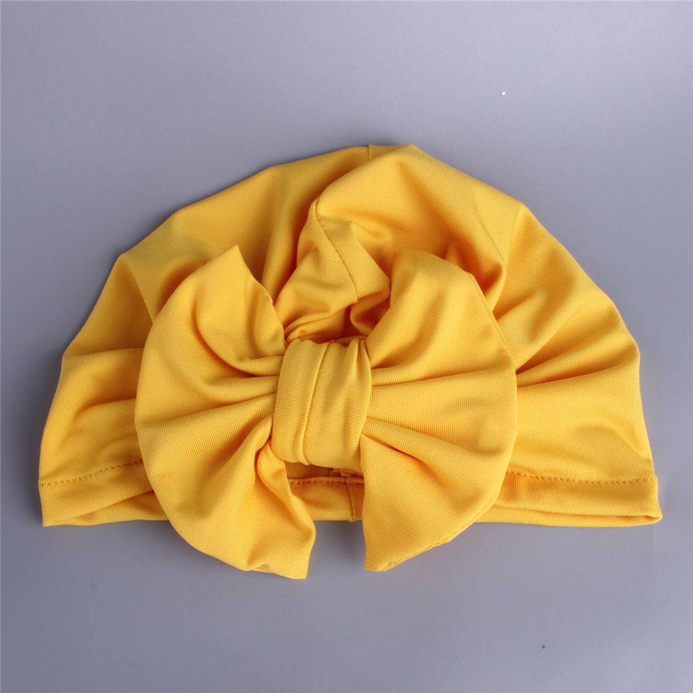 Newborn Baby Kids Boys Girls Soft Turban Cap Beanie Solid Bow Knot Wrap Cap For Baby